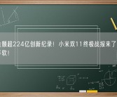 支付金额超224亿创新纪录！小米双11终极战报来了：第一拿到手软！