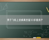 男子飞机上发病离世留30多套房产 法院圆满解决遗产继承纠纷 ！