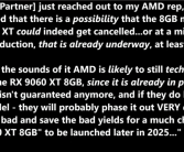 避免重蹈NVIDIA覆辙！曝AMD考虑取消RX 9060 XT 8GB版本！