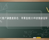 美国PC客户满意度排名：苹果连续20年的独家冠军 被三星终结了！