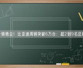 一骑绝尘！比亚迪周销突破6万台：超2到9名总和！