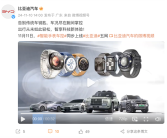 比亚迪智能手表车控功能11日上线：华为、苹果、OPPO等品牌均可使用！