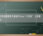“华为充电器就是不能给iPhone 15充电”上热搜：双方官方回应！