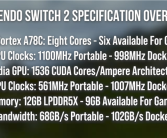 Switch 2完整频率确认！主机模式下CPU 998MHz、GPU 1007MHz！