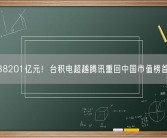 38201亿元！台积电超越腾讯重回中国市值榜首！