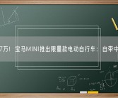 售2.7万！宝马MINI推出限量款电动自行车：自带中控屏！