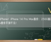 最保值iPhone！iPhone 14 Pro Max涨价：256G版跟15 Pro Max差价不到千元！