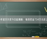 2023年诺贝尔奖今日起揭晓：每项奖金734万元史上最高！