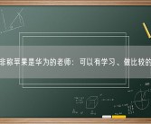 任正非称苹果是华为的老师：可以有学习、做比较的机会!
