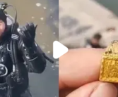 三年前掉河里的20g金戒指捞上来了 多位潜水员用了2个多小时！