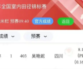 吴艳妮刷新个人最佳成绩 中国女子60米栏历史榜单第六！