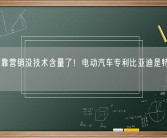 别吐槽靠营销没技术含量了！电动汽车专利比亚迪是特斯拉的15倍！
