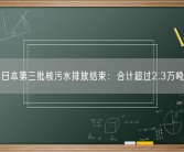 日本第三批核污水排放结束：合计超过2.3万吨！