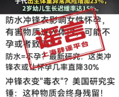 防水冲锋衣会致女性不孕?假 此言论为谣言并无科学依据!