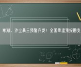 大风、寒潮、沙尘暴三预警齐发！全国降温预报图变深红色了！