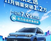7.99万起的大众途岳新锐卖爆：11月销量超1.2万台!