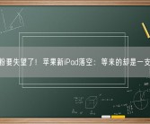 果粉要失望了！苹果新iPad落空：等来的却是一支笔！