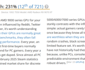 UserBenchmark又在攻击AMD！称RX 9070 XT缺乏实际性能！