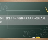 11月发布！骁龙8 Gen3旗舰小米14 Pro国内入网：支持120W快充!